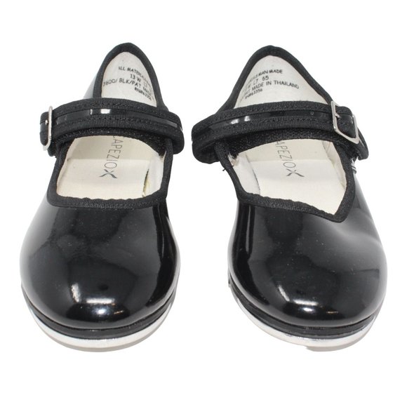 Capezio Child 3800C 13W Black Patenlite Mary Jane TeleTone Tap Shoe - Picture 4 of 9